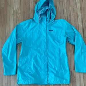 Marmot precip eco teal packable lightweight waterproof raincoat windbreaker